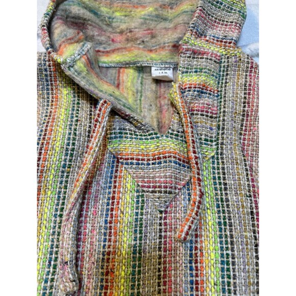 ARTESANIAS Acrylic BAJA SURF PONCHO HOODIE HOODED SWEATSHIRT JACKET Medium - Picture 11 of 16